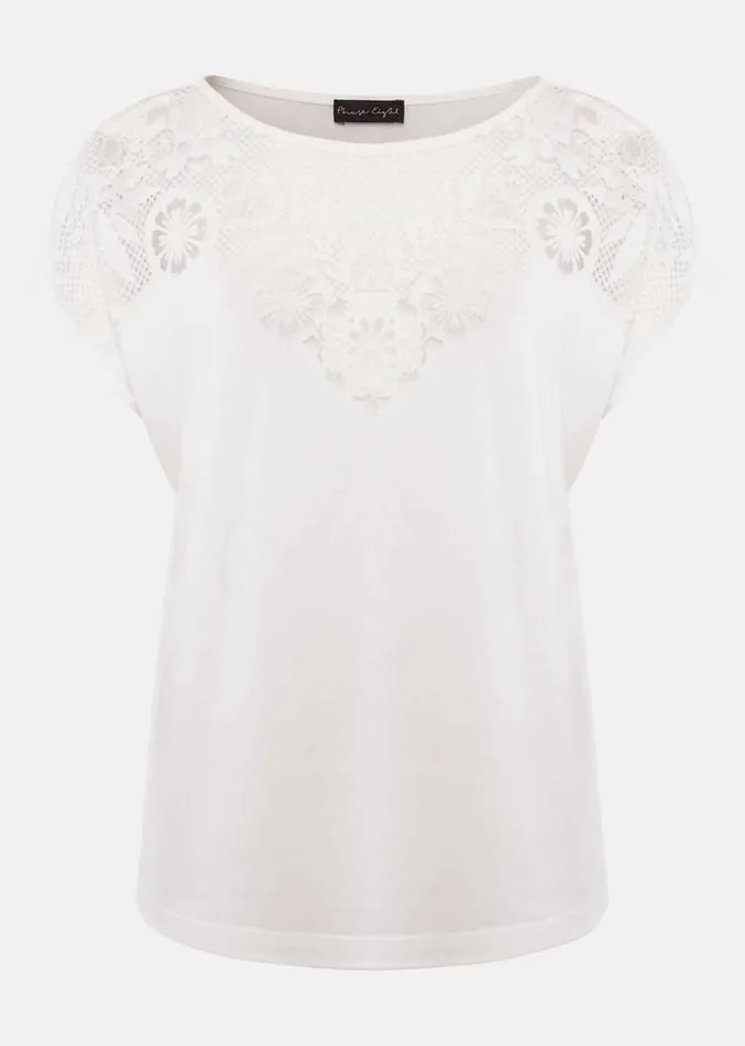Ulla Placement Burnout Top Ivory Women Phase Eight Tops and TShirts