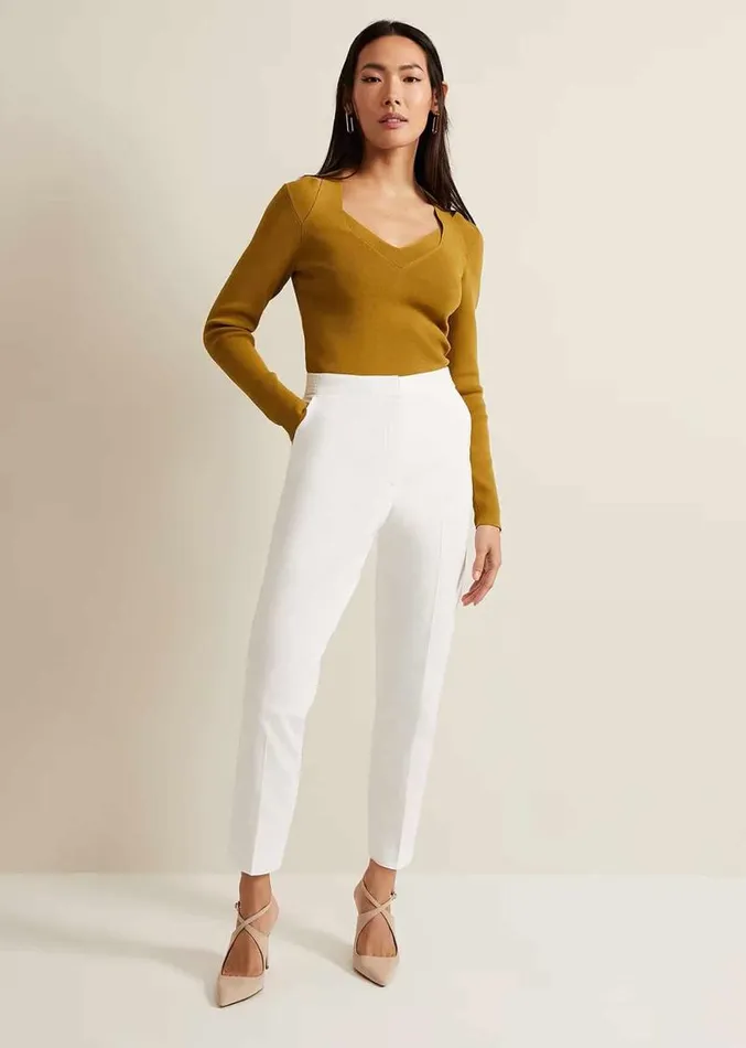 Ulrica Tapered Suit Trousers White Women Phase Eight Trousers