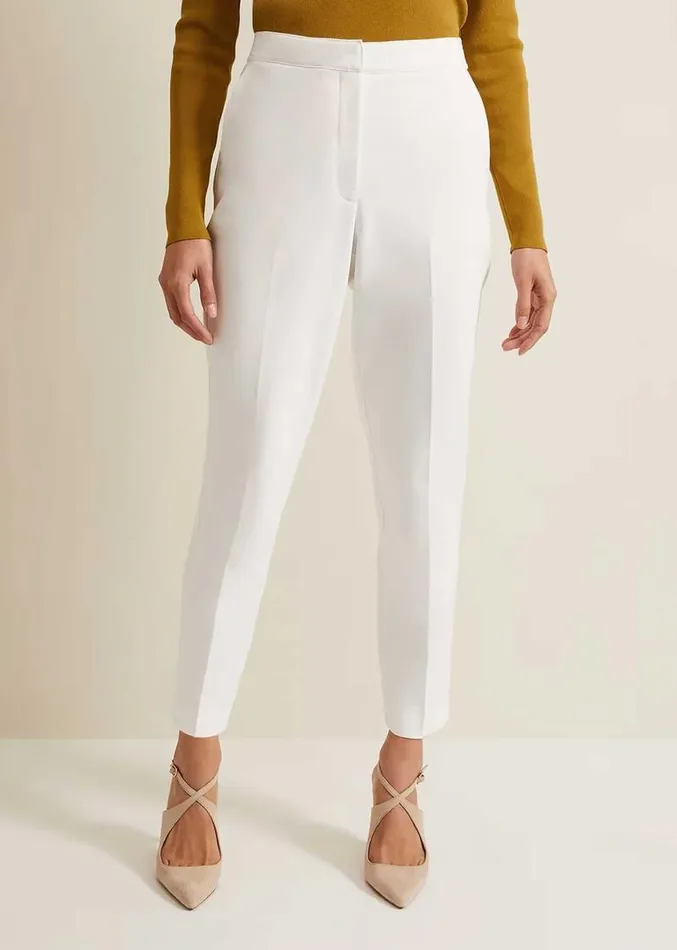 Ulrica Tapered Suit Trousers White Women Phase Eight Trousers