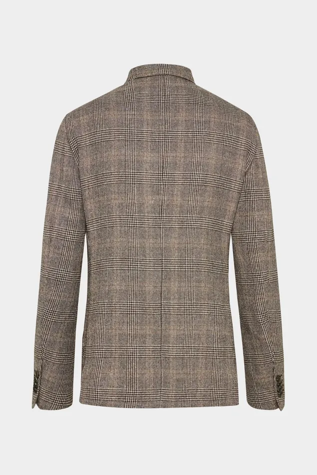 Van Laack Blazers Men Checked Woolsilklinen Blend Jacket In Brown Van Laack Blazers Men Checked Woolsilklinen Blend Jacket In Brown