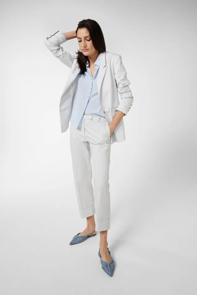 Van Laack Blazers Women Papertouch Stretch Cotton Blazer Gray Van Laack Blazers Women Papertouch Stretch Cotton Blazer Gray