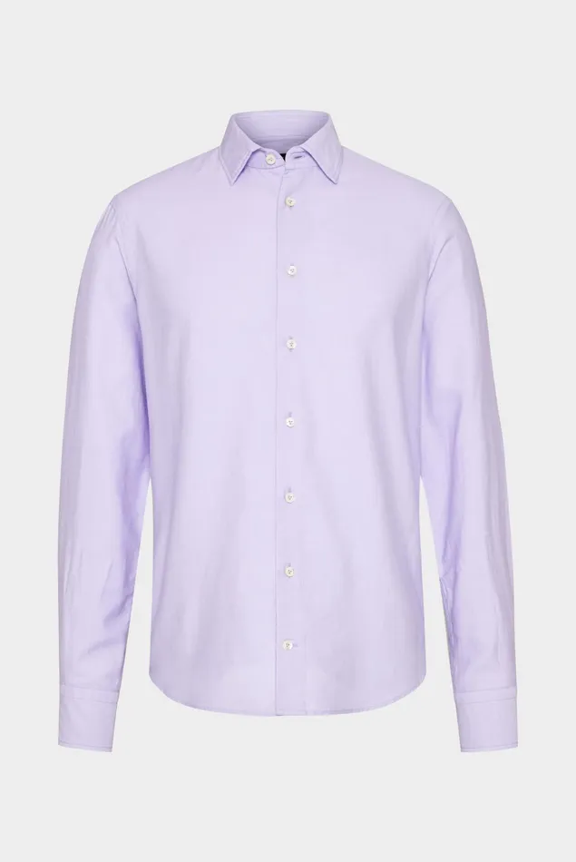 Van Laack Business Shirts Men Dark Twill Shirt With A Small Kent Collar Lila Van Laack Business Shirts Men Dark Twill Shirt With A Small Kent Collar Lila