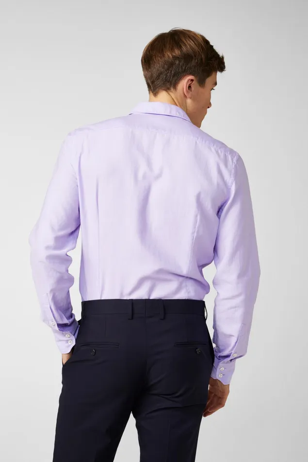 Van Laack Business Shirts Men Dark Twill Shirt With A Small Kent Collar Lila Van Laack Business Shirts Men Dark Twill Shirt With A Small Kent Collar Lila