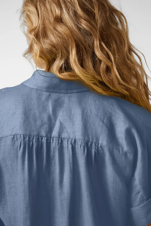 Van Laack Casual Blouses Women Loosefitting Shortsleeved Shirt With Cap Sleeves Made Of Top Linen Blue Van Laack Casual Blouses Women Loosefitting Shortsleeved Shirt With Cap Sleeves Made Of Top Linen Blue