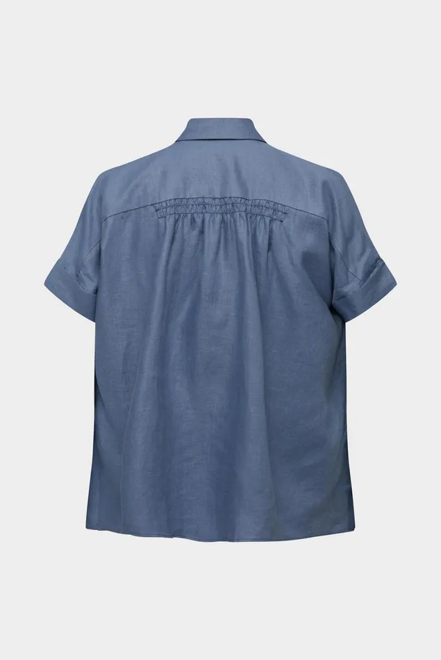 Van Laack Casual Blouses Women Loosefitting Shortsleeved Shirt With Cap Sleeves Made Of Top Linen Blue Van Laack Casual Blouses Women Loosefitting Shortsleeved Shirt With Cap Sleeves Made Of Top Linen Blue