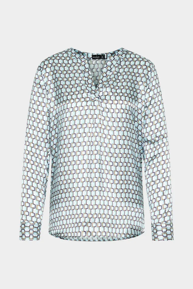 Van Laack Casual Blouses Women Tunic Blouse With Geometric Print