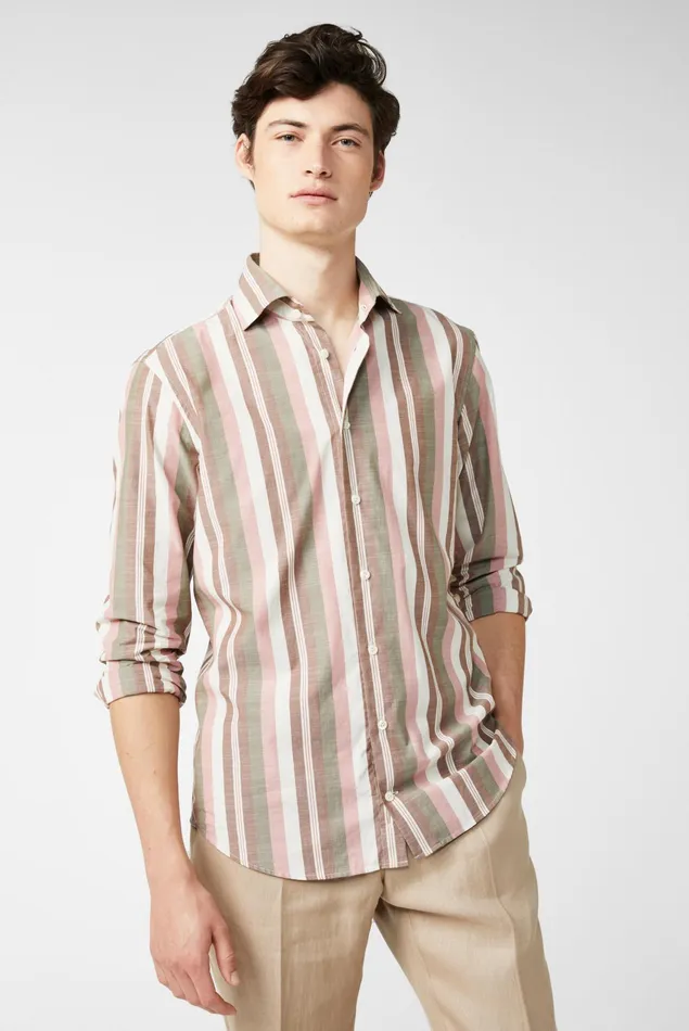 Van Laack Casual Shirts Men Multicoloured Striped Shirt
