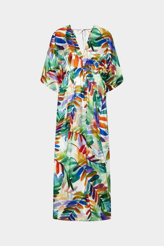 Van Laack Dresses and Skirts Women Fitted Maxi Dress Made Of Viscose With Multicolored Mixed Water Flower Petals Van Laack Dresses and Skirts Women Fitted Maxi Dress Made Of Viscose With Multicolored Mixed Water Flower Petals