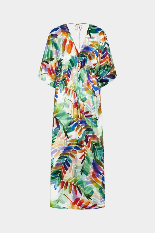 Van Laack Dresses and Skirts Women Fitted Maxi Dress Made Of Viscose With Multicolored Mixed Water Flower Petals Van Laack Dresses and Skirts Women Fitted Maxi Dress Made Of Viscose With Multicolored Mixed Water Flower Petals