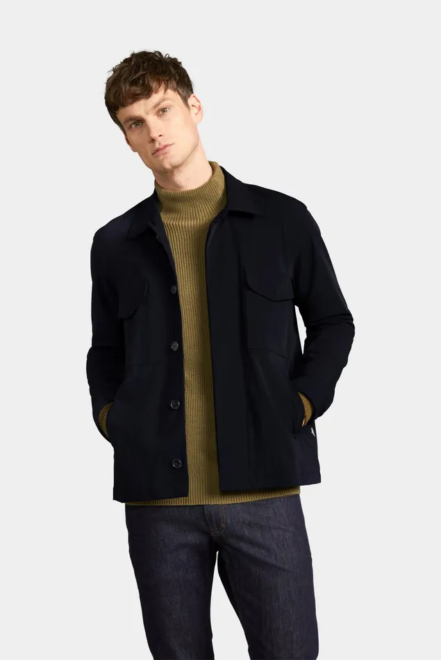 Van Laack Jackets and Vests Men Stretch Overshirt Black