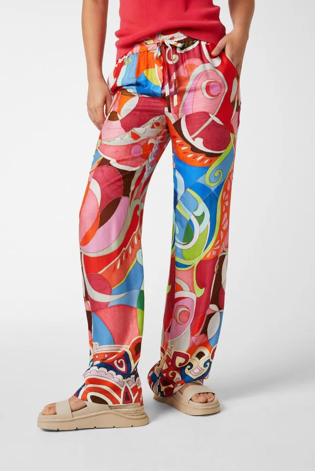 Van Laack Jeans and Pants Women Straight Leg Trousers With Elasticated Waist In Printed Viscose Van Laack Jeans and Pants Women Straight Leg Trousers With Elasticated Waist In Printed Viscose
