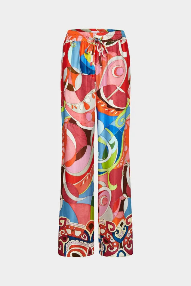 Van Laack Jeans and Pants Women Straight Leg Trousers With Elasticated Waist In Printed Viscose Van Laack Jeans and Pants Women Straight Leg Trousers With Elasticated Waist In Printed Viscose