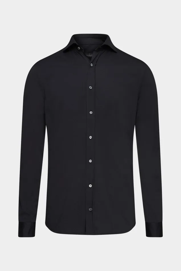 Van Laack Jersey Shirts Men Jersey Shirt Urban Look Slim Fit Black Van Laack Jersey Shirts Men Jersey Shirt Urban Look Slim Fit Black