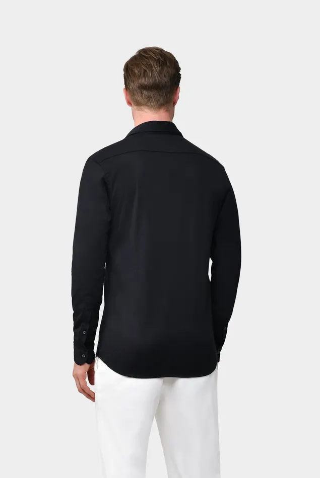 Van Laack Jersey Shirts Men Jersey Shirt Urban Look Slim Fit Black Van Laack Jersey Shirts Men Jersey Shirt Urban Look Slim Fit Black