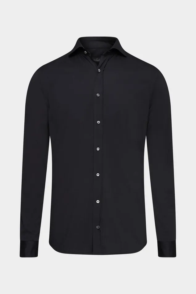 Van Laack Jersey Shirts Men Jersey Shirt Urban Look Slim Fit Black Van Laack Jersey Shirts Men Jersey Shirt Urban Look Slim Fit Black