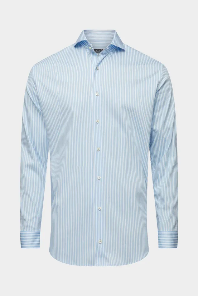 Van Laack Jersey Shirts Men Jersey Shirt With A Striped Print Made From Swiss Cotton Blue Van Laack Jersey Shirts Men Jersey Shirt With A Striped Print Made From Swiss Cotton Blue