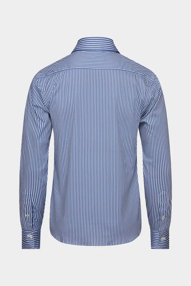 Van Laack Jersey Shirts Men Jersey Shirt With A Striped Print Made From Swiss Cotton Blue Van Laack Jersey Shirts Men Jersey Shirt With A Striped Print Made From Swiss Cotton Blue