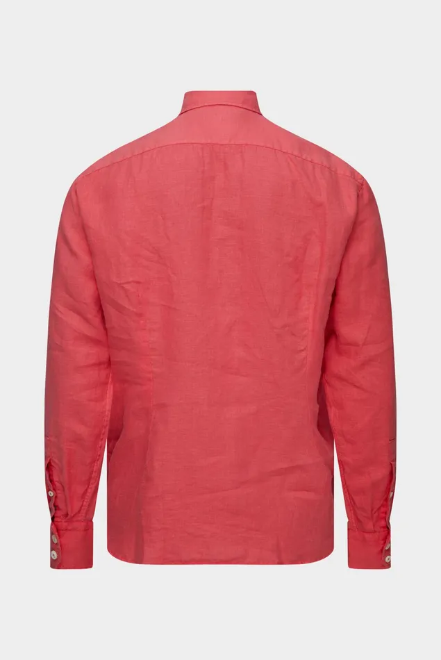Van Laack Linen Shirts Men Linen Shirt With A Buttondown Collar Coral Van Laack Linen Shirts Men Linen Shirt With A Buttondown Collar Coral
