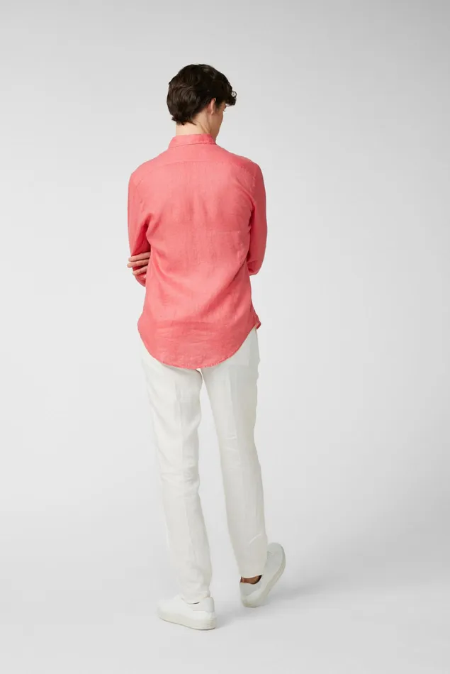 Van Laack Linen Shirts Men Linen Shirt With A Buttondown Collar Coral Van Laack Linen Shirts Men Linen Shirt With A Buttondown Collar Coral