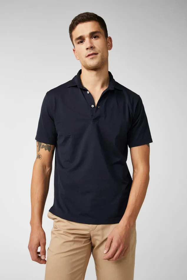 Van Laack Poloshirts Men Jersey Polo Shirt Urban Look Navy