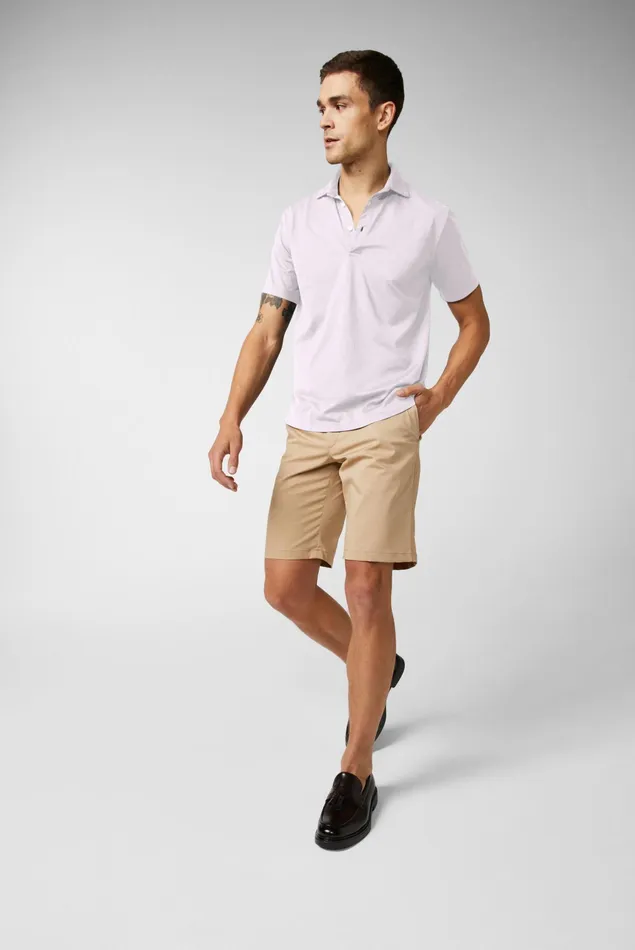 Van Laack Poloshirts Men Jersey Polo Shirt Urban Look Rose