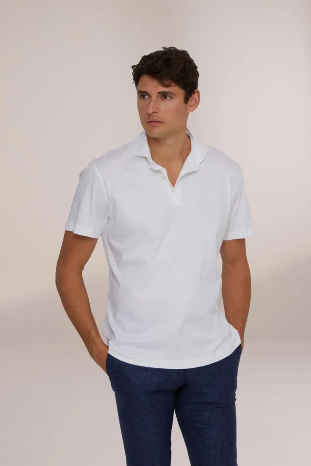 Van Laack Poloshirts Men Polo Shirt Made Of Swiss Cotton Slim Fit White