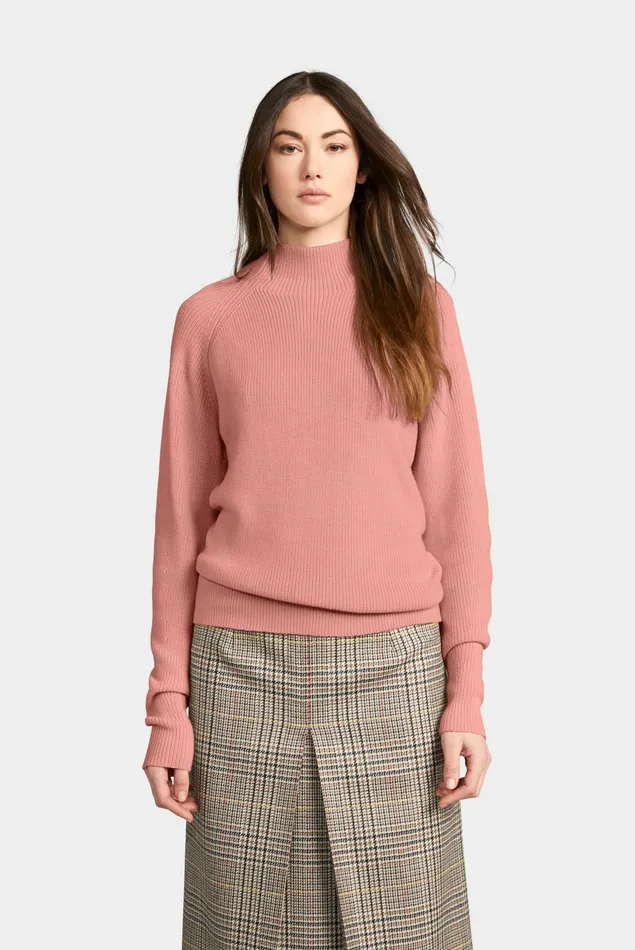 Van Laack Sweaters and Cardigans Women Merino Wool MockNeck Sweater Pink