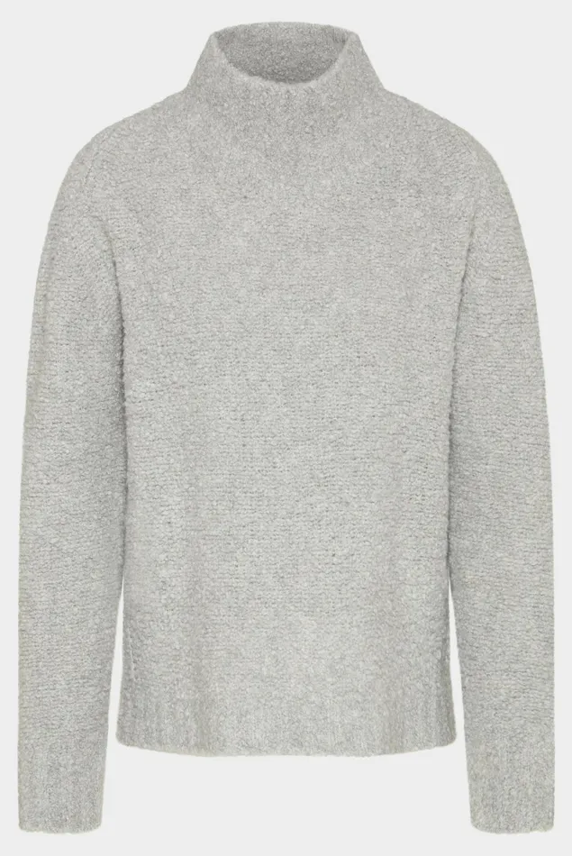 Van Laack Sweaters and Cardigans Women Oversized Boucle Turtleneck Sweater Made From Recycled Cashmere Mix Grey Van Laack Sweaters and Cardigans Women Oversized Boucle Turtleneck Sweater Made From Recycled Cashmere Mix Grey