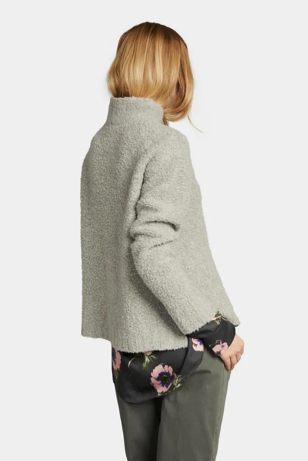 Van Laack Sweaters and Cardigans Women Oversized Boucle Turtleneck Sweater Made From Recycled Cashmere Mix Grey Van Laack Sweaters and Cardigans Women Oversized Boucle Turtleneck Sweater Made From Recycled Cashmere Mix Grey