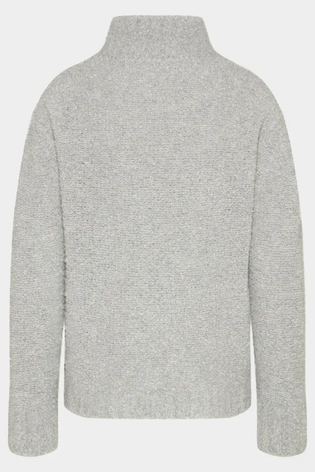 Van Laack Sweaters and Cardigans Women Oversized Boucle Turtleneck Sweater Made From Recycled Cashmere Mix Grey Van Laack Sweaters and Cardigans Women Oversized Boucle Turtleneck Sweater Made From Recycled Cashmere Mix Grey