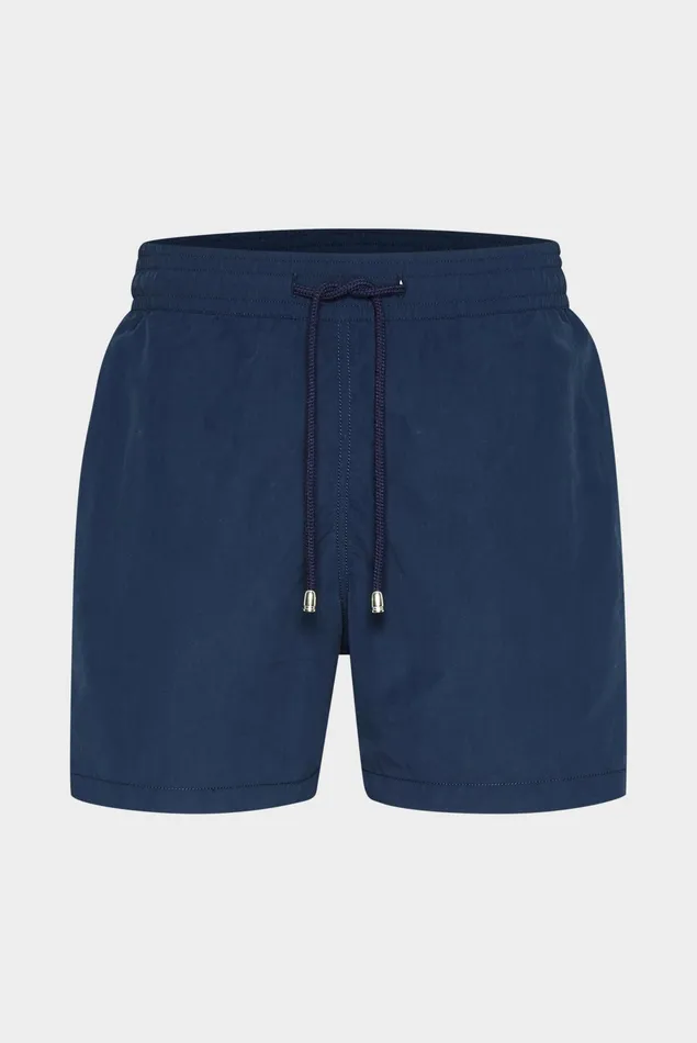 Van Laack Swimwear Men Solid Color Straight Leg Swim Shorts Blue