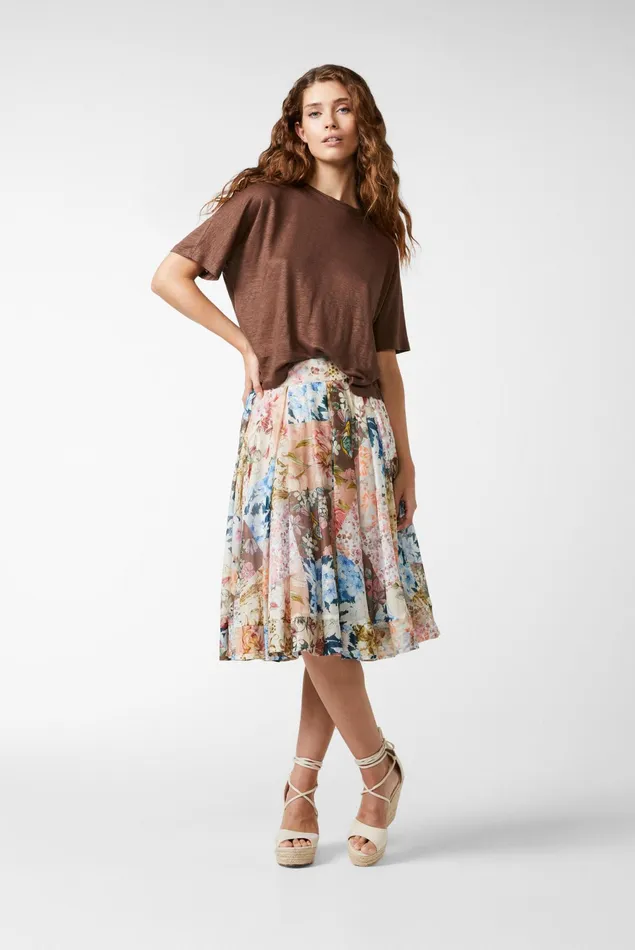 Van Laack Tops and TShirts Women Linen Jersey Tshirt Boxy Fit Brown Van Laack Tops and TShirts Women Linen Jersey Tshirt Boxy Fit Brown