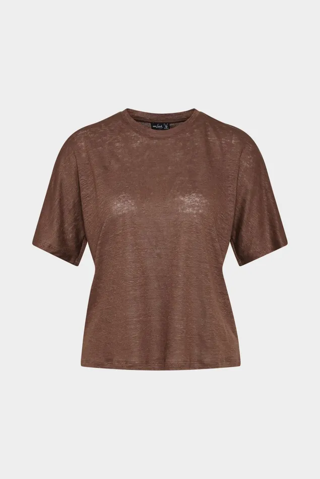 Van Laack Tops and TShirts Women Linen Jersey Tshirt Boxy Fit Brown Van Laack Tops and TShirts Women Linen Jersey Tshirt Boxy Fit Brown