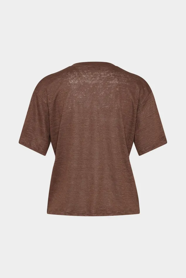 Van Laack Tops and TShirts Women Linen Jersey Tshirt Boxy Fit Brown Van Laack Tops and TShirts Women Linen Jersey Tshirt Boxy Fit Brown