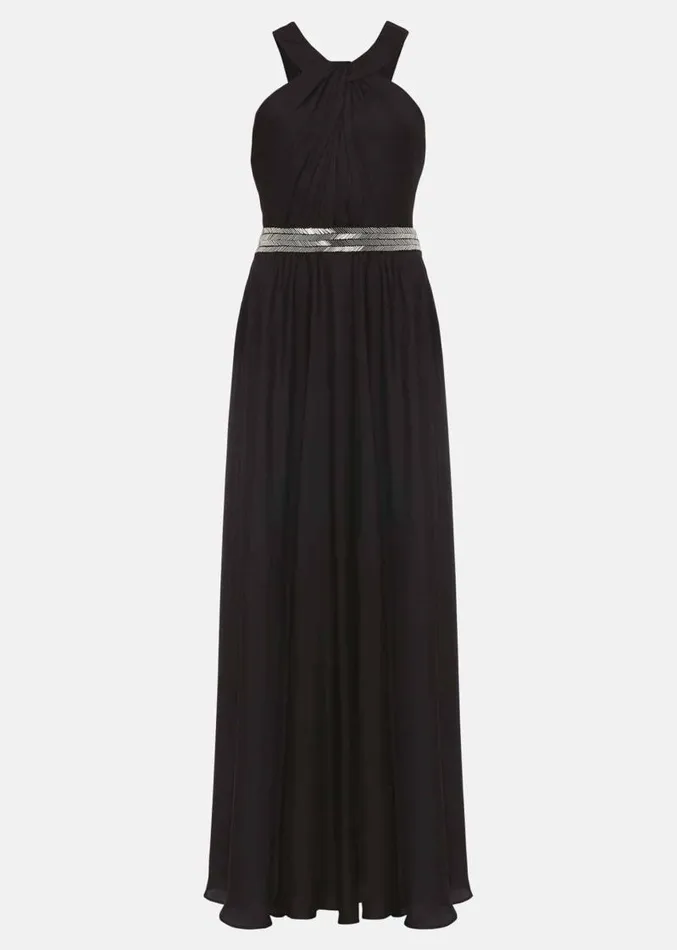 Vanessa Beaded Belt Maxi Dress Black Women Phase Eight Dresses