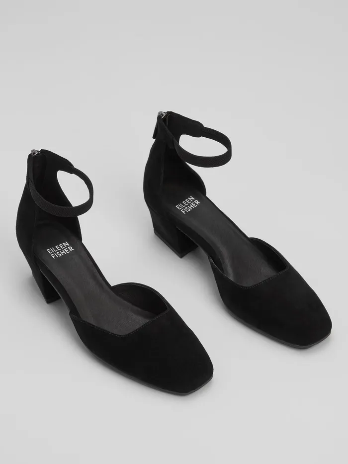 Veery Suede Pump Black Women Eileen Fisher Shoes