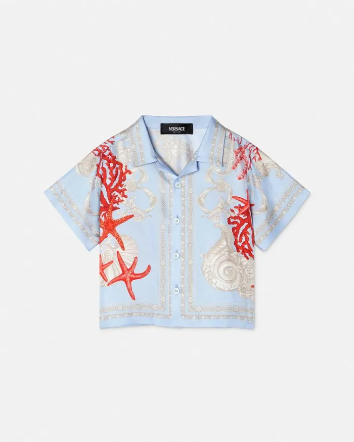 Versace Accessories Barocco Sea Baby Silk Shirt Blueprint 8211 Children