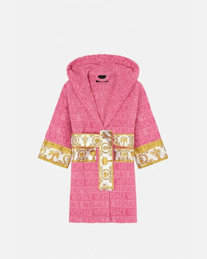 Versace Accessories I Baroque Kids Bathrobe Pink 8211 Children