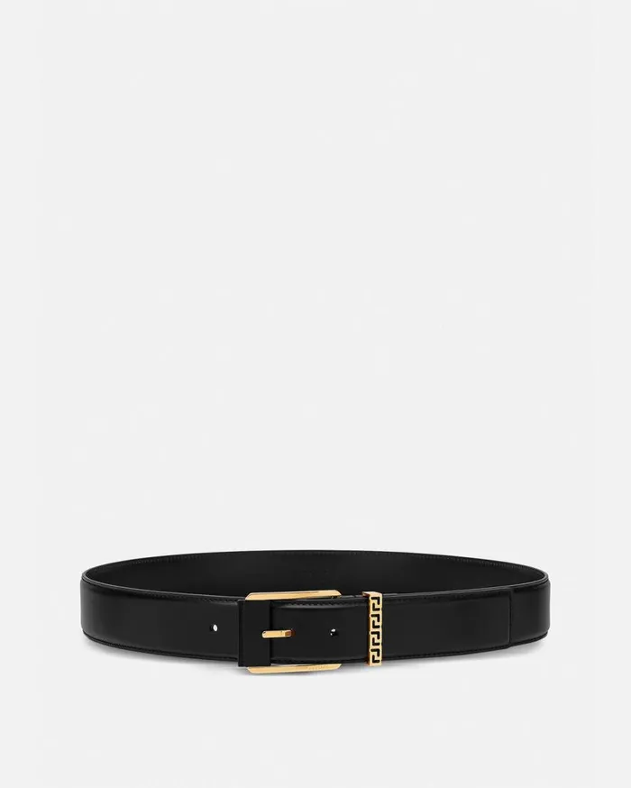 Versace Belts Greca Leather Belt 4 Cm Blackgold 8211 Men