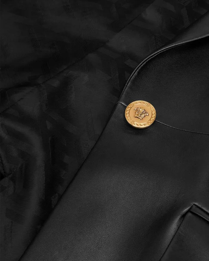 Versace Blazer and Jackets Leather Blazer Black 8211 Women