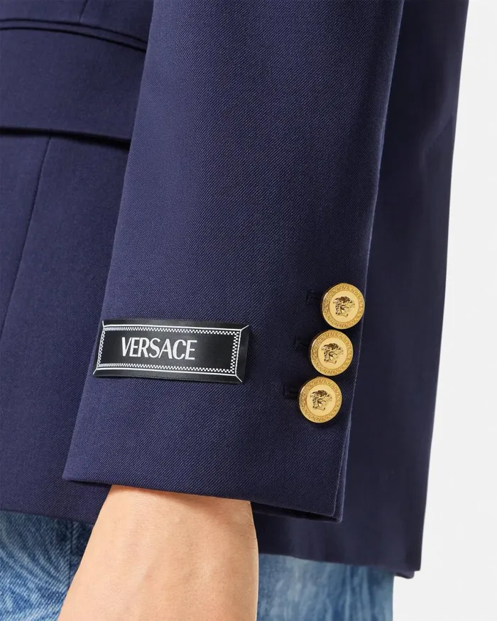 Versace Blazer and Jackets Slim Masculine DoubleBreasted Blazer Blue 8211 Women Versace Blazer and Jackets Slim Masculine DoubleBreasted Blazer Blue 8211 Women