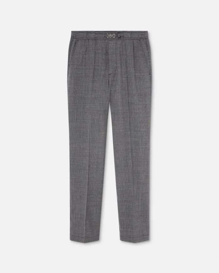 Versace Blazers and Suits Houndstooth Wool Pants Gray 8211 Men