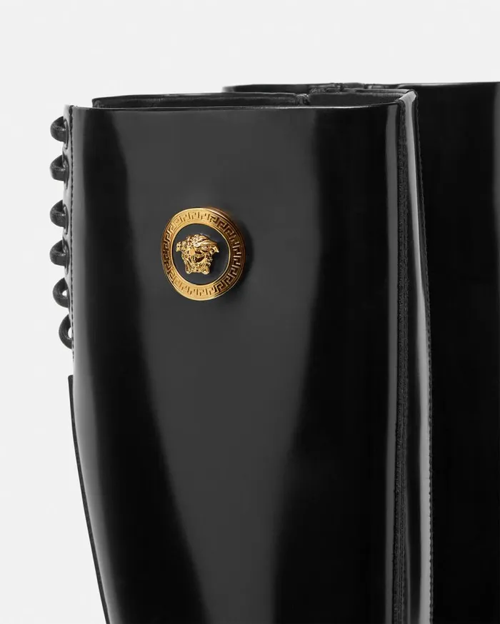 Versace Boots Alia KneeHigh Boots 35 Mm Blackgold 8211 Women Versace Boots Alia KneeHigh Boots 35 Mm Blackgold 8211 Women