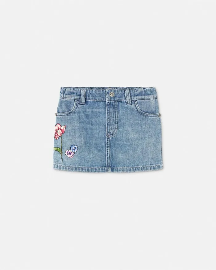 Versace Clothing Embroidered Baby Denim Skirt Blue 8211 Children