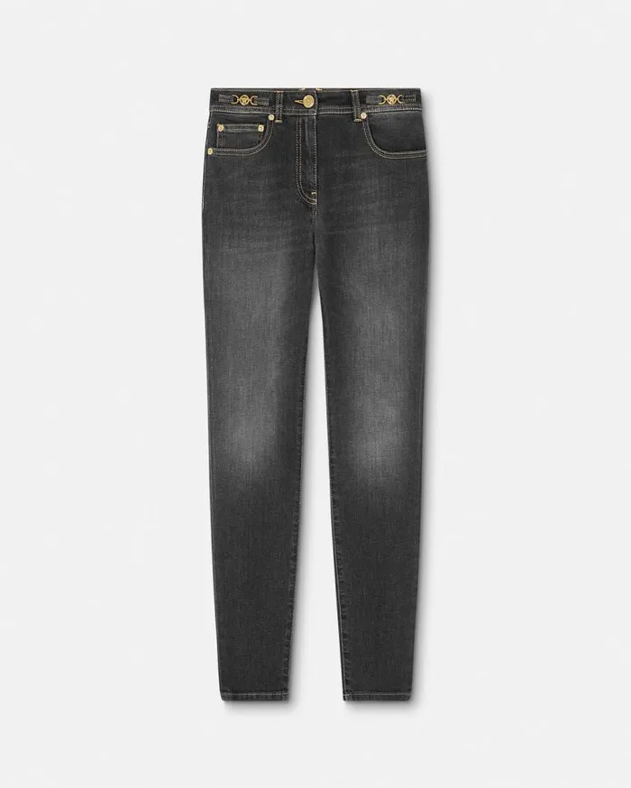 Versace Denim Medusa 03995 Skinny Jeans Gray 8211 Women