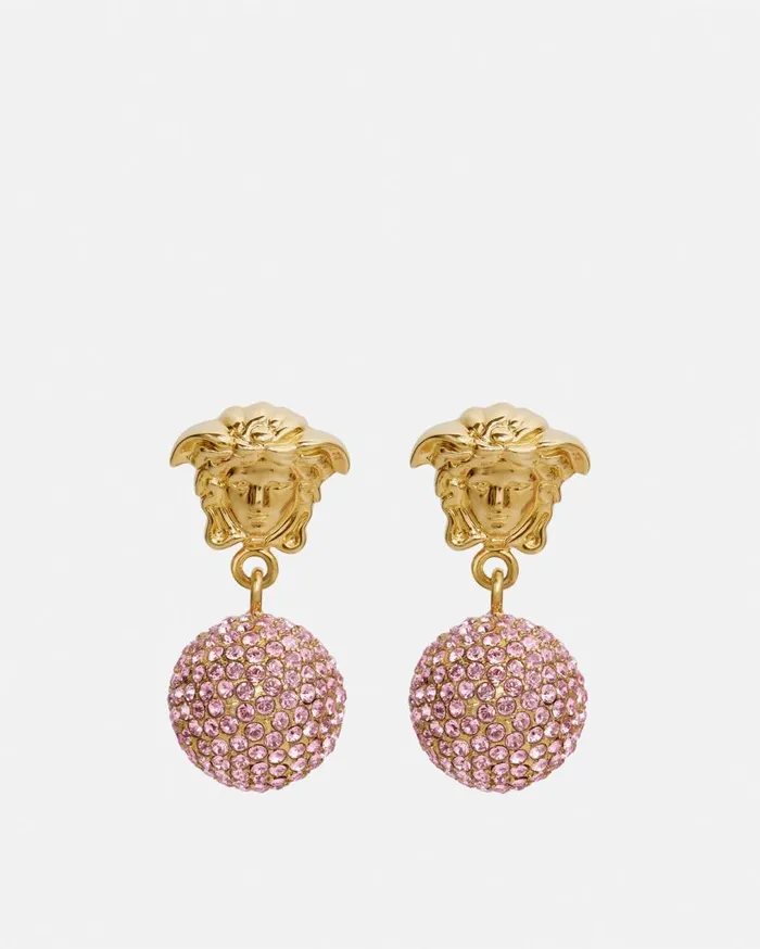 Versace Earrings Medusa Crystal Ball Earrings Pinkgold 8211 Women