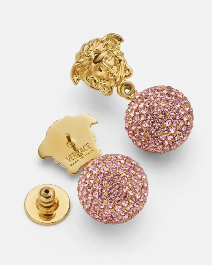 Versace Earrings Medusa Crystal Ball Earrings Pinkgold 8211 Women Versace Earrings Medusa Crystal Ball Earrings Pinkgold 8211 Women