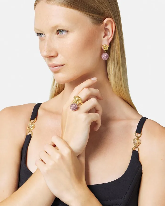 Versace Earrings Medusa Crystal Ball Earrings Pinkgold 8211 Women Versace Earrings Medusa Crystal Ball Earrings Pinkgold 8211 Women