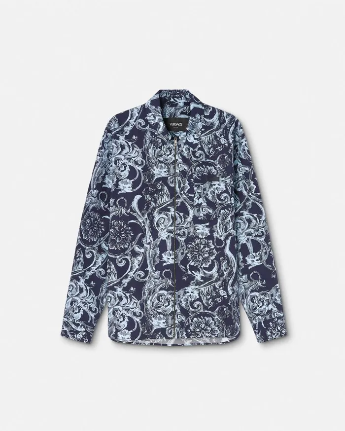 Versace Jackets and Coats Barocco Stencil Blouson Jacket Blueprint 8211 Men