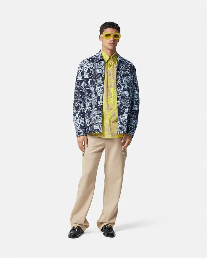 Versace Jackets and Coats Barocco Stencil Blouson Jacket Blueprint 8211 Men Versace Jackets and Coats Barocco Stencil Blouson Jacket Blueprint 8211 Men